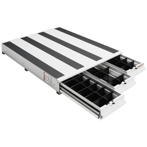 Weather Guard 317-3 ITEMIZER aluminum drawer unit in white, three-quarter hero view