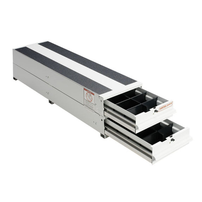 Weather Guard 326-3 ITEMIZER aluminum drawer unit in white, three-quarter hero view