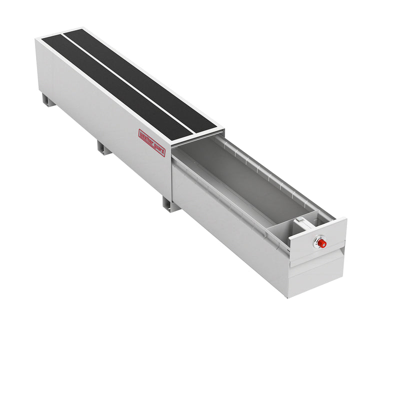 Weather Guard 335-3-04 PACK RAT drawer unit in white with the drawer pulled fully open on its slides