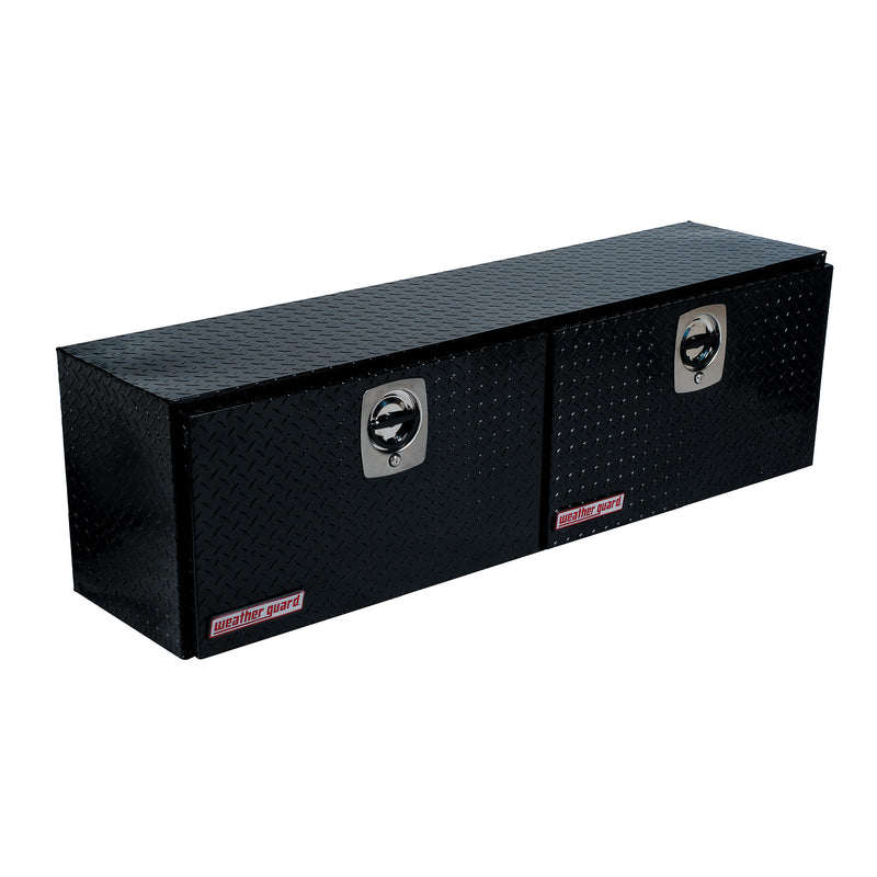 Weather Guard 364-5-02 Hi-Side box in gloss black, front three-quarter studio view with the doors closed