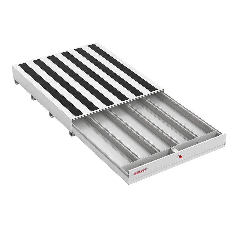 Weather Guard 369-3-04 PACK RAT drawer unit in white with the drawer pulled fully open on its slides
