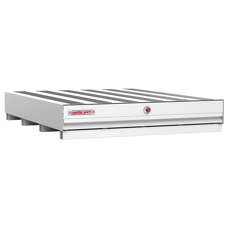 Low front view of the Weather Guard 369-3-04 PACK RAT drawer unit in white