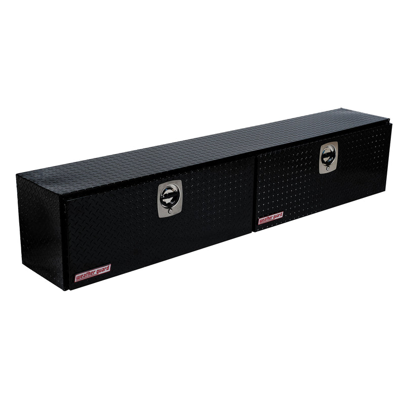 Weather Guard 390-5-02 Hi-Side box in gloss black, front three-quarter studio view with the doors closed