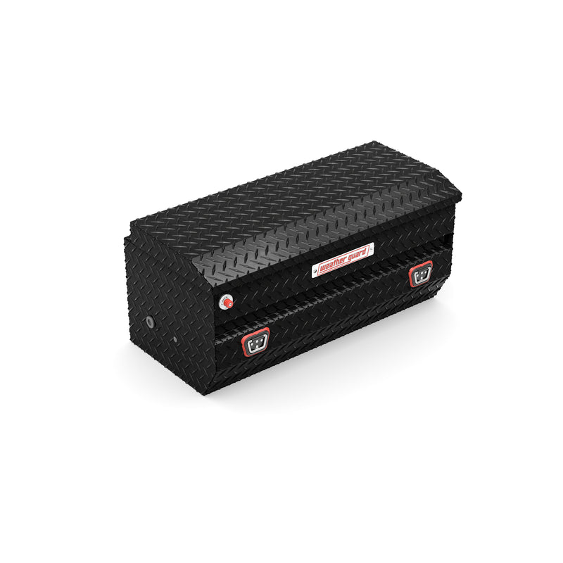 Weather Guard 614-5-04 All-Purpose Chest in gloss black, front three-quarter studio view with the lid closed