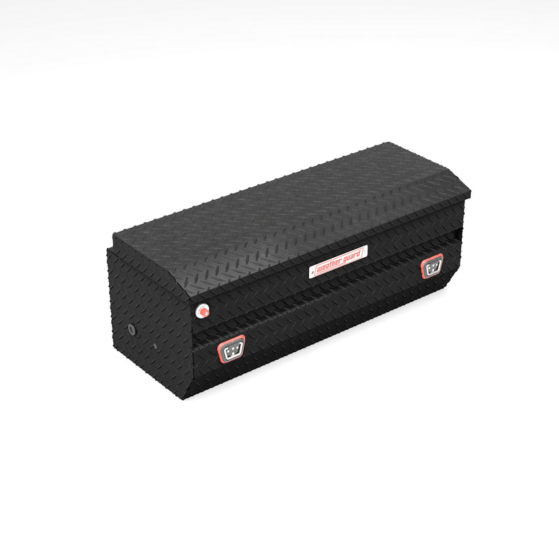 Weather Guard 624-52-04 All-Purpose Chest in textured matte black, front three-quarter studio view with the lid closed