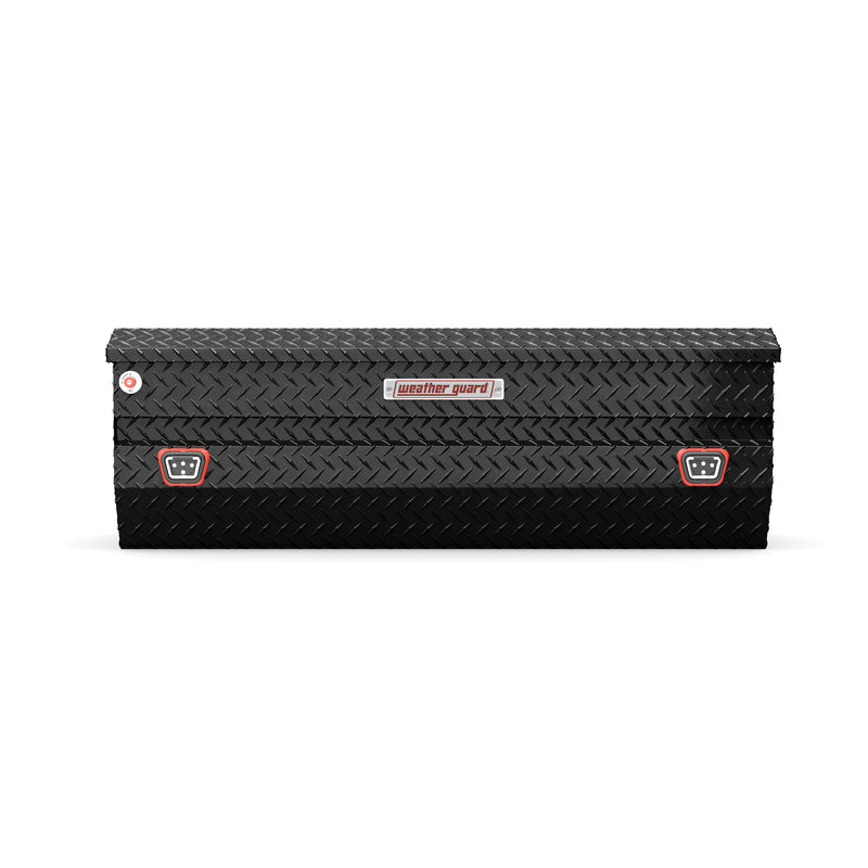 Weather Guard 634-5-04 All-Purpose Chest in gloss black, straight-on front elevation with the lid closed