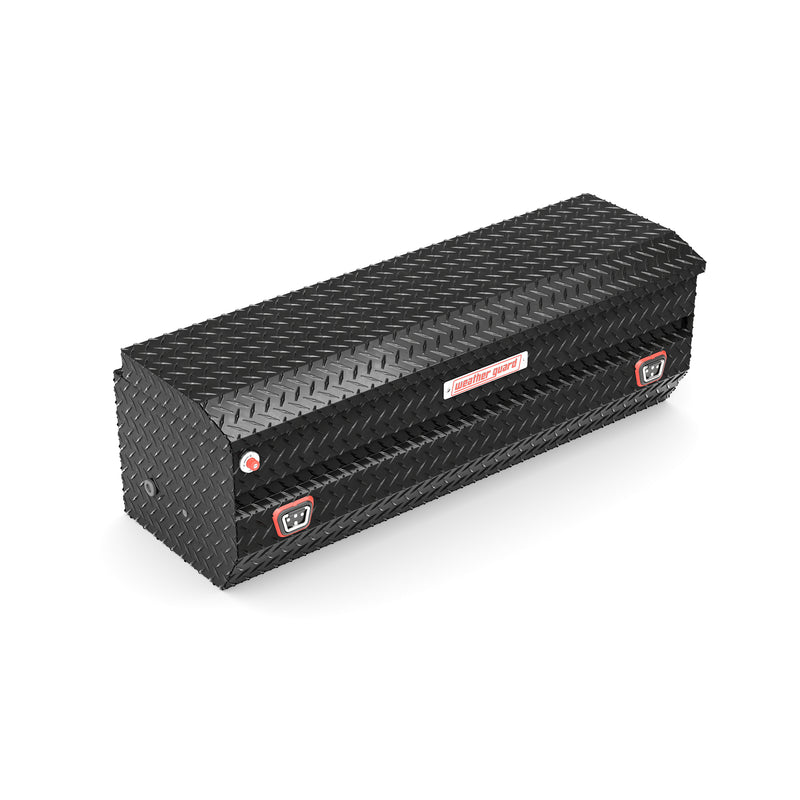 Weather Guard 634-5-04 All-Purpose Chest in gloss black, front three-quarter studio view with the lid closed