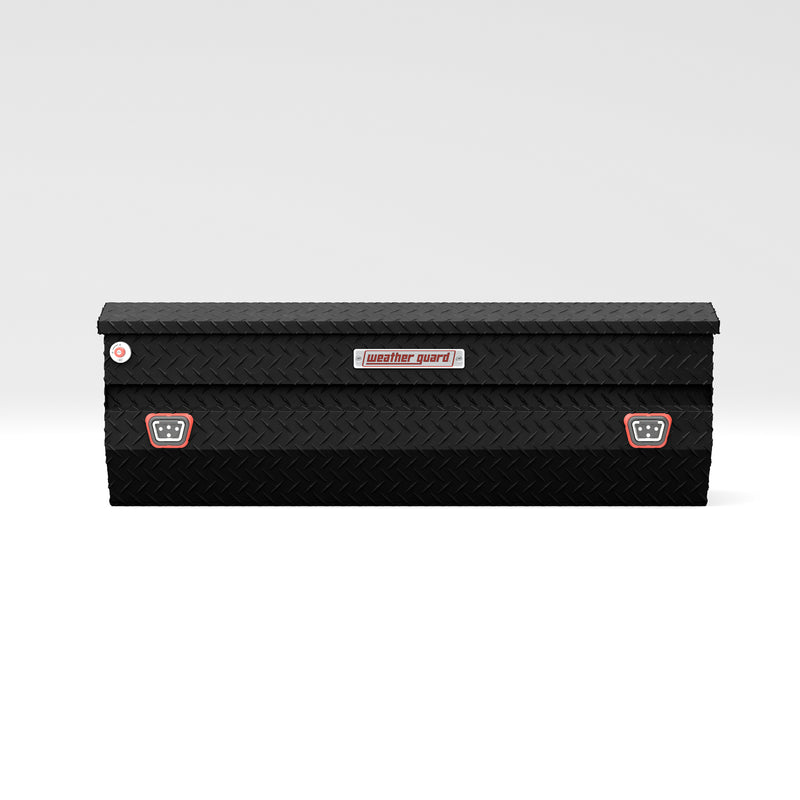 Weather Guard 634-52-04 All-Purpose Chest in textured matte black, straight-on front elevation with the lid closed