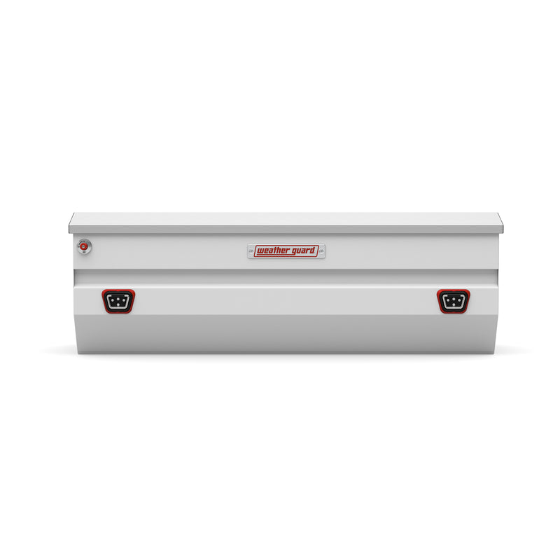 Weather Guard 635-3-04 All-Purpose Chest in brite white, straight-on front elevation with the lid closed