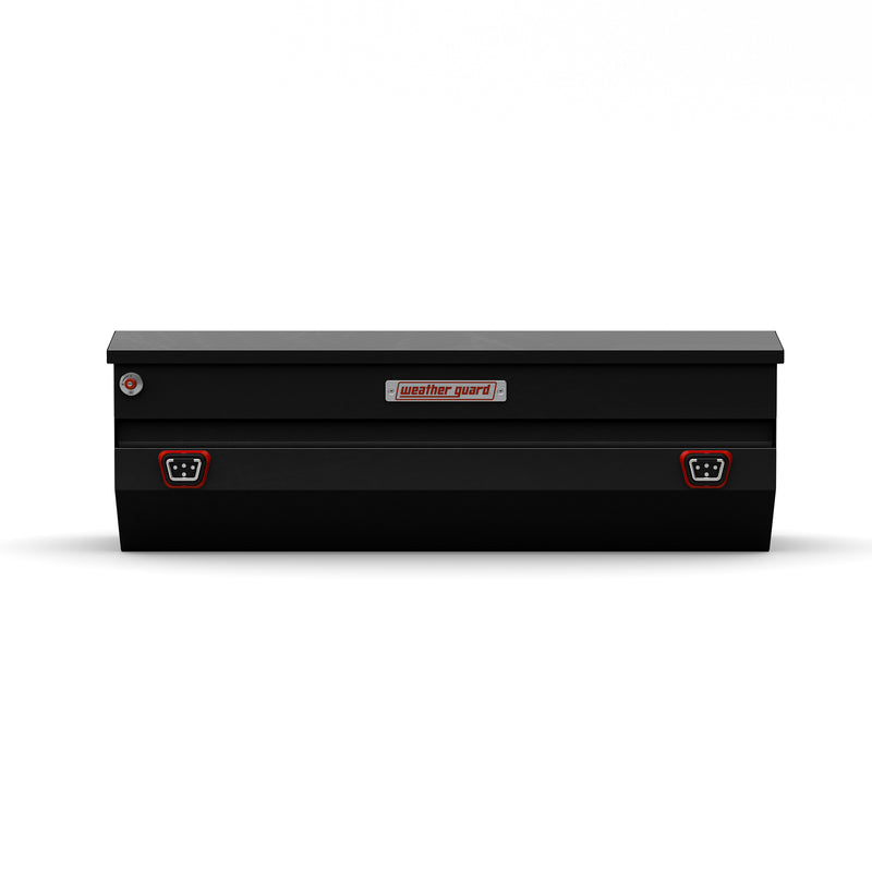 Weather Guard 635-5-04 All-Purpose Chest in gloss black, straight-on front elevation with the lid closed
