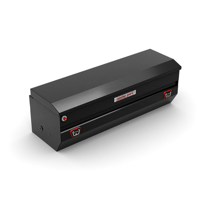 Weather Guard 635-5-04 All-Purpose Chest in gloss black, front three-quarter studio view with the lid closed