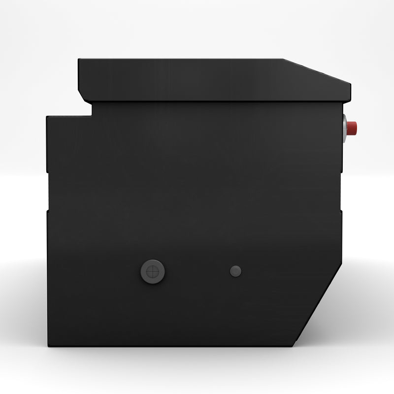 Weather Guard 635-5-04 All-Purpose Chest in gloss black, side profile showing the body depth and lid overhang