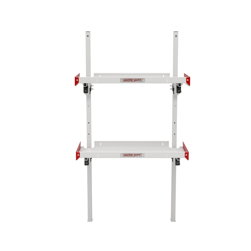 Weather Guard 9536-3-01 36 in Aluminum Folding Van Shelving Unit, straight-on front view