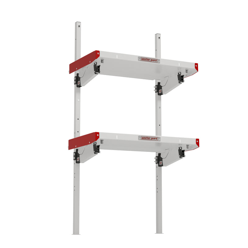 Weather Guard 9536-3-01 36 in Aluminum Folding Van Shelving Unit, hero angle studio view