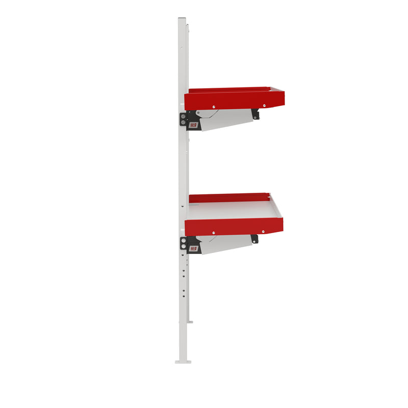 Weather Guard 9536-3-01 36 in Aluminum Folding Van Shelving Unit, side profile view