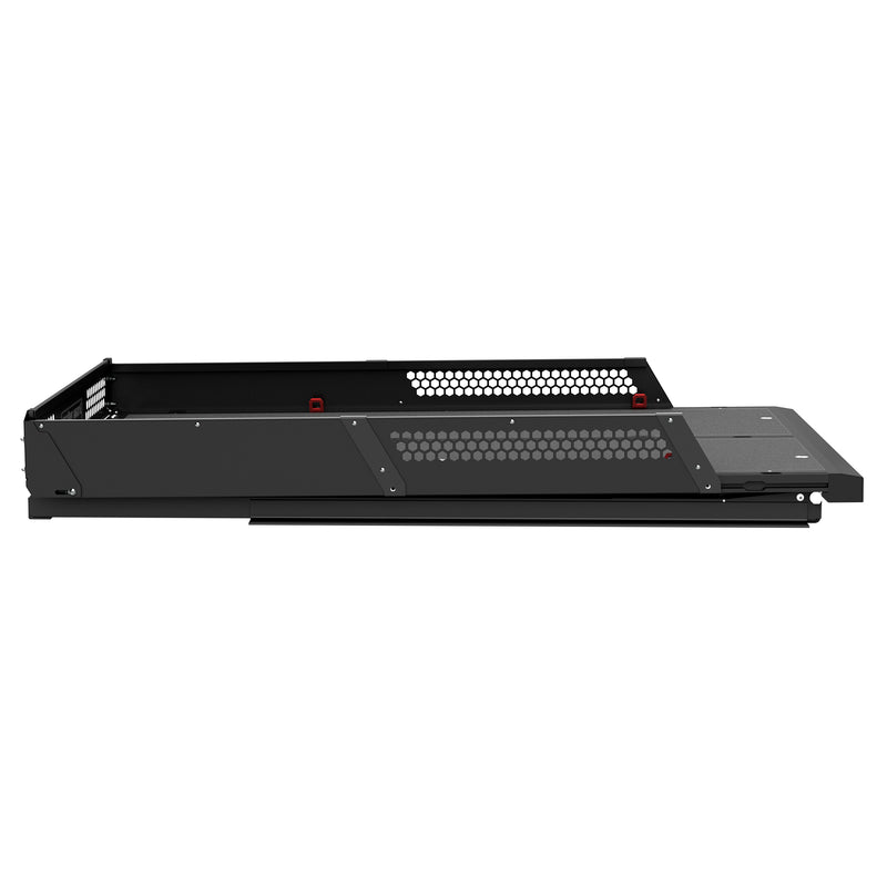 Left side profile of the Weather Guard 75" sliding truck bed showing how low the deck sits