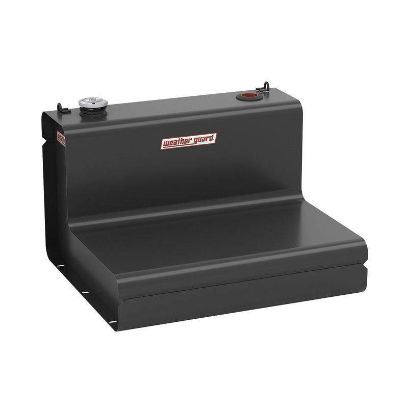 Weather Guard matte black steel L-shaped transfer tank