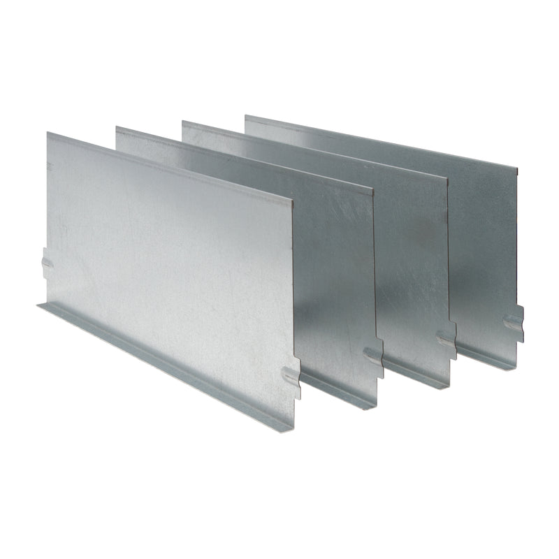 Weather Guard set of four galvanized steel shelf dividers
