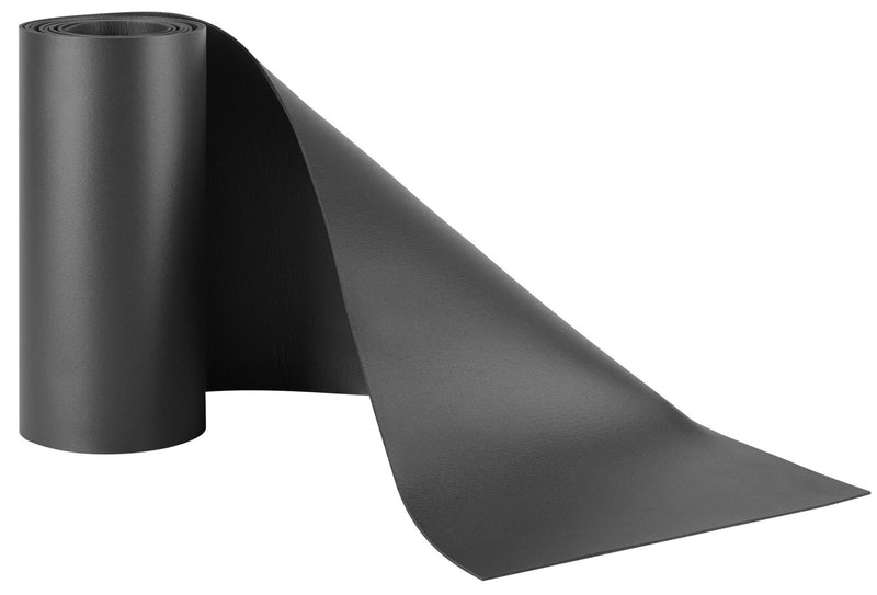 Weather Guard black rubber van shelf mat partly unrolled