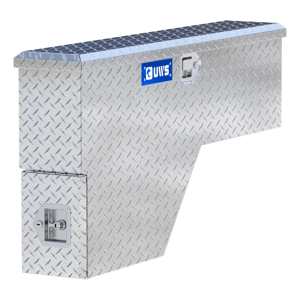 UWS 48" Passenger-Side Wheel Well Truck Tool Box with Drawers, Bright Aluminum (FW-48-DS-P)