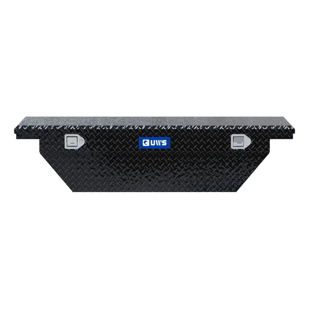 UWS 60" Angled Single Lid Crossover Truck Tool Box, Low Profile, Gloss Black (TBS-60-A-LP-BLK)