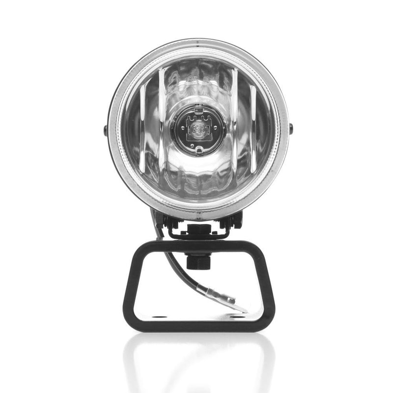 KC HiLiTES Rally 400 4" Halogen Light, single Rally 400 light, clear lens, front view