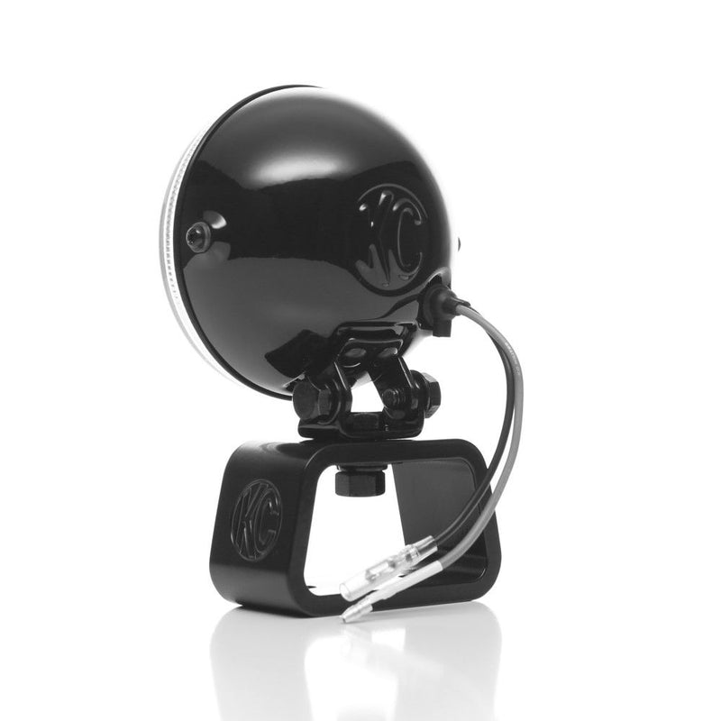 KC HiLiTES Rally 400 4" Halogen Light, Rally 400 light, rear angle with lead