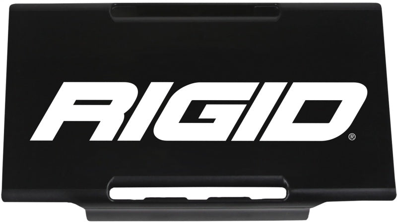 Rigid E-Series 6" Cover in black with white Rigid logo, front view on white