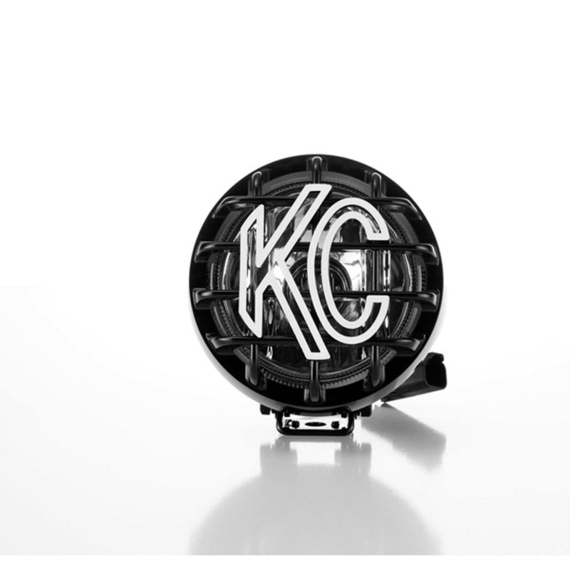 KC HiLiTES Rally 400 4" Halogen Light, single Rally 400 light with KC stone guard on its mount