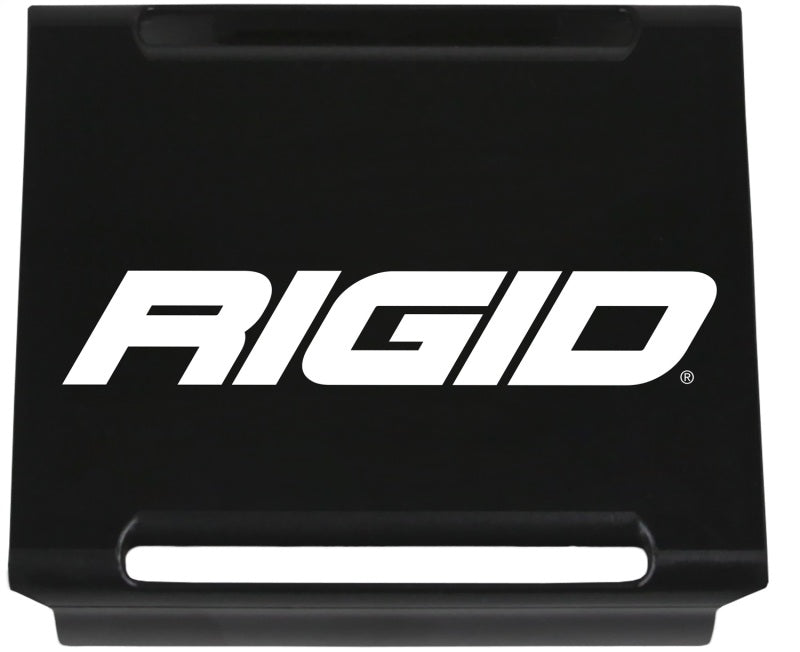 Rigid E-Series 4" Cover in black with white Rigid logo, front view on white