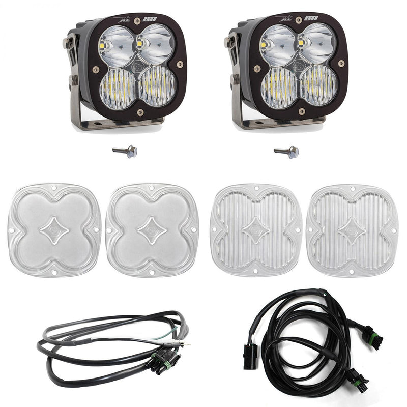 Baja Designs XL80 A-Pillar Light Kit for 2021-2026 Ford Bronco / 2022-2026 Bronco Raptor, with Upfitter wiring type, studio photo