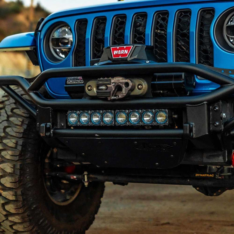 KC HiLiTES FLEX ERA LED Light Bar Replacement Lens, Jeep Wrangler with a FLEX ERA light bar in the front bumper