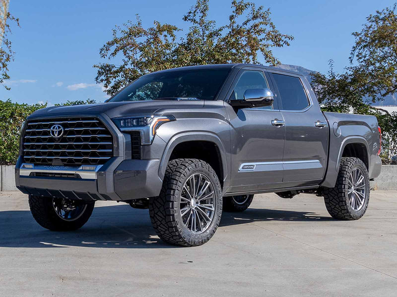 ReadyLIFT 6" Big Lift Kit installed on a gray 2022+ Toyota Tundra, front three-quarter view