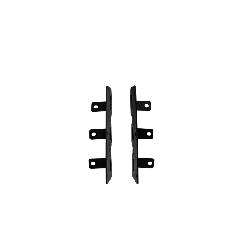 Rigid Mod Bumper Fog Mounts, pair of black brackets standing upright on white
