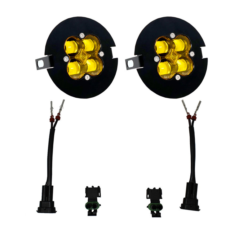 Baja Designs Ford/Toyota Squadron SAE Fog Pocket Light Kit for 2006-2014 Ford F-150 / 2005-2011 Tacoma / 2007-2013 Tundra, with Baja Amber lens, studio photo