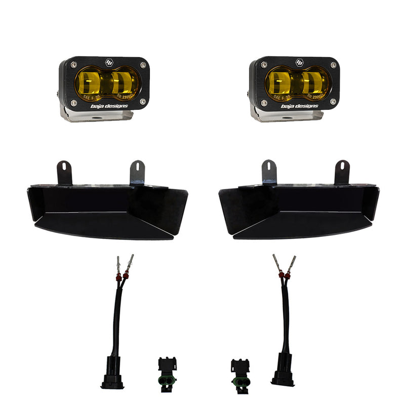 Baja Designs S2 SAE Fog Pocket Light Kit for 2019-2026 Ram 2500/3500, with Baja Amber lens, studio photo