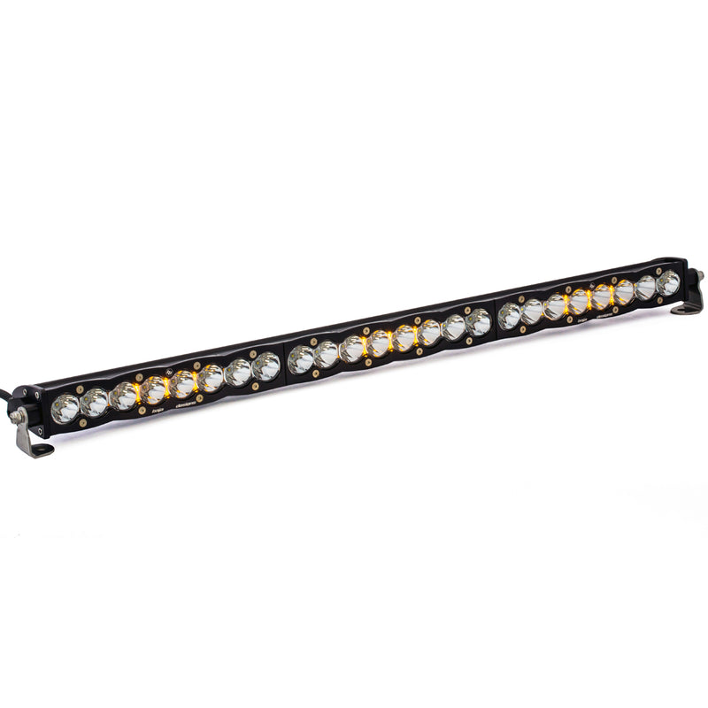 Baja Designs S8 Straight LED Light Bar, with Spot pattern, Clear lens and 30" size, studio photo
