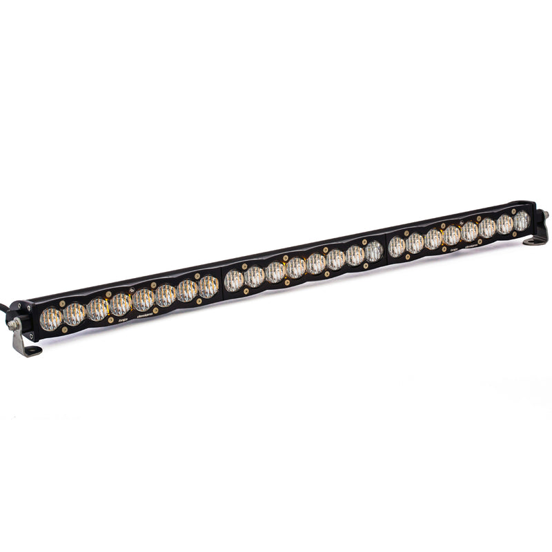 Baja Designs S8 Straight LED Light Bar, with Wide Cornering pattern, Clear lens and 30" size, studio photo