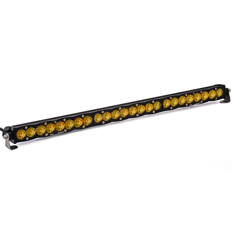 Baja Designs S8 Straight LED Light Bar, with Wide Cornering pattern, Baja Amber lens and 30" size, studio photo