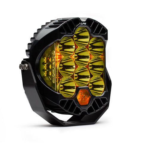 Baja Designs LP9 Racer Edition LED Auxiliary Light Pod, with Baja Amber lens, studio photo