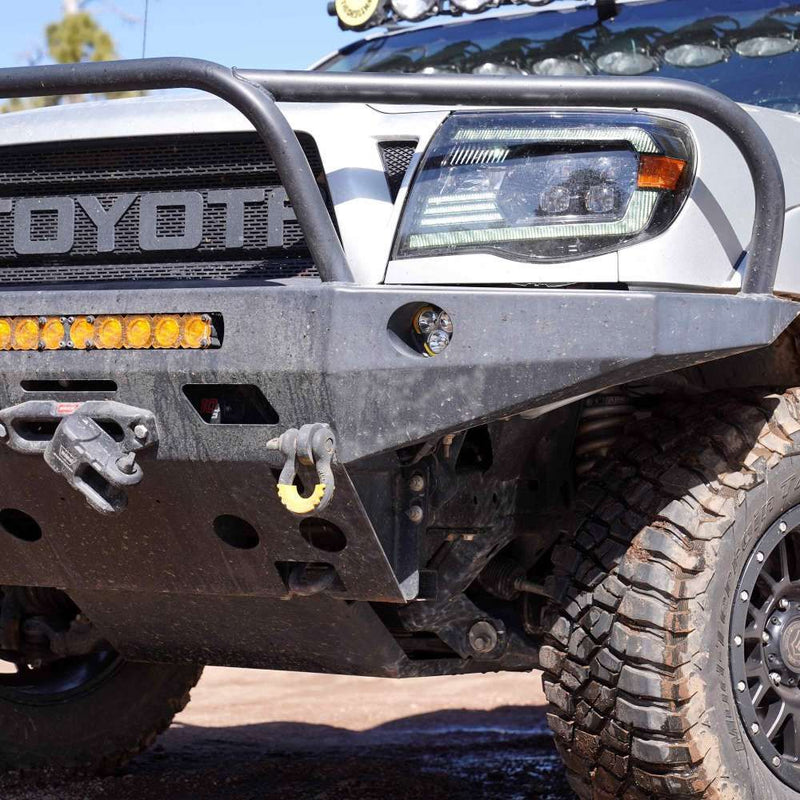 KC HiLiTES FLEX ERA 3 Universal Shroud Pair, FLEX ERA 3 lights in round shrouds in a Toyota front bumper