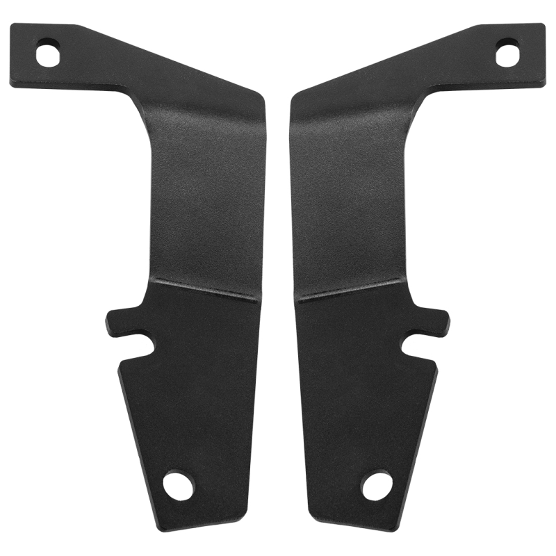 Rigid D-SS Flood A-Pillar Light Kit, pair of black A-pillar brackets on white