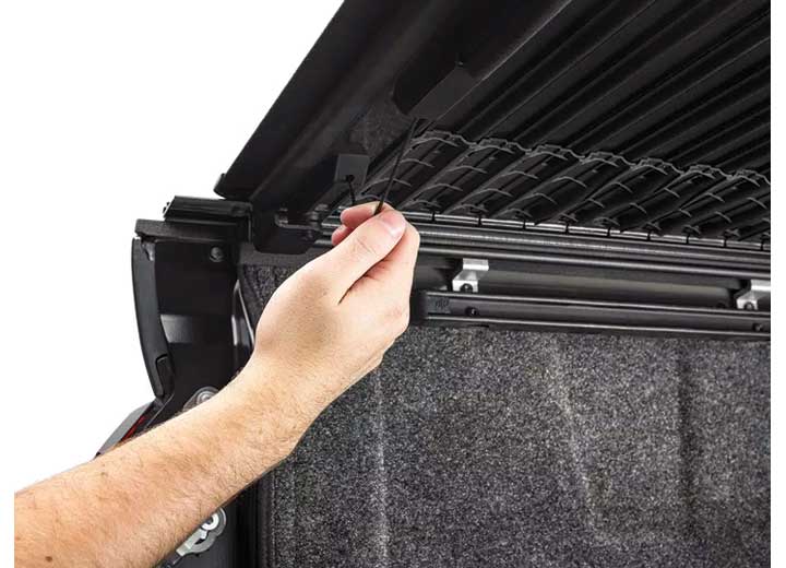 BAK Revolver X4ts T-slot rail detail - 2019-2026 Chevrolet Silverado & GMC Sierra 1500 (5'8" Bed)