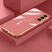 Luxe Horizon Premium Samsung Case Sleek Matte Finish red Samsung S22 case gold edges