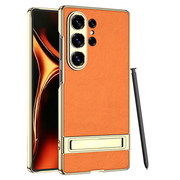 Luxe Shield Slim Hard Samsung Case Kickstand orange textured case gold trim kickstand s pen