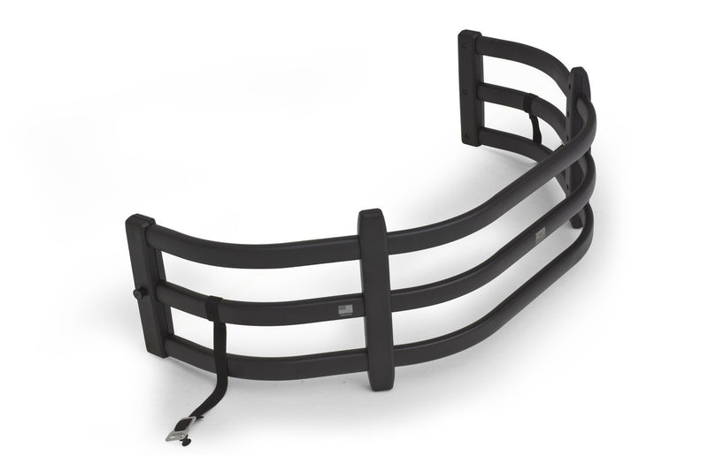 Black bed extender on its own on a white background