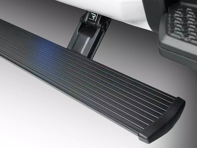 Close-up of the PowerStep step pad and folding linkage arm