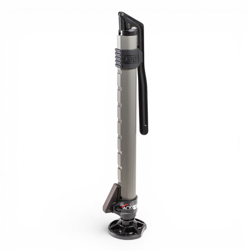 ARB JACK hydraulic long travel recovery jack, aluminium body with the red lowering lever, adjustable foot and carry bag