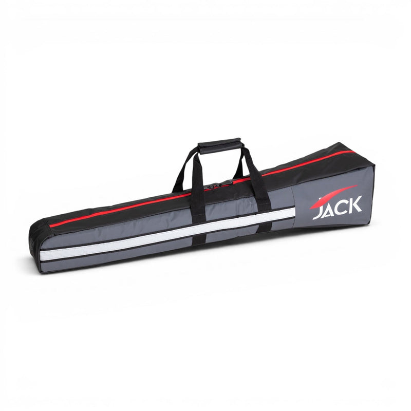 ARB JACK hydraulic long travel recovery jack, aluminium body with the red lowering lever, adjustable foot and carry bag, packaging