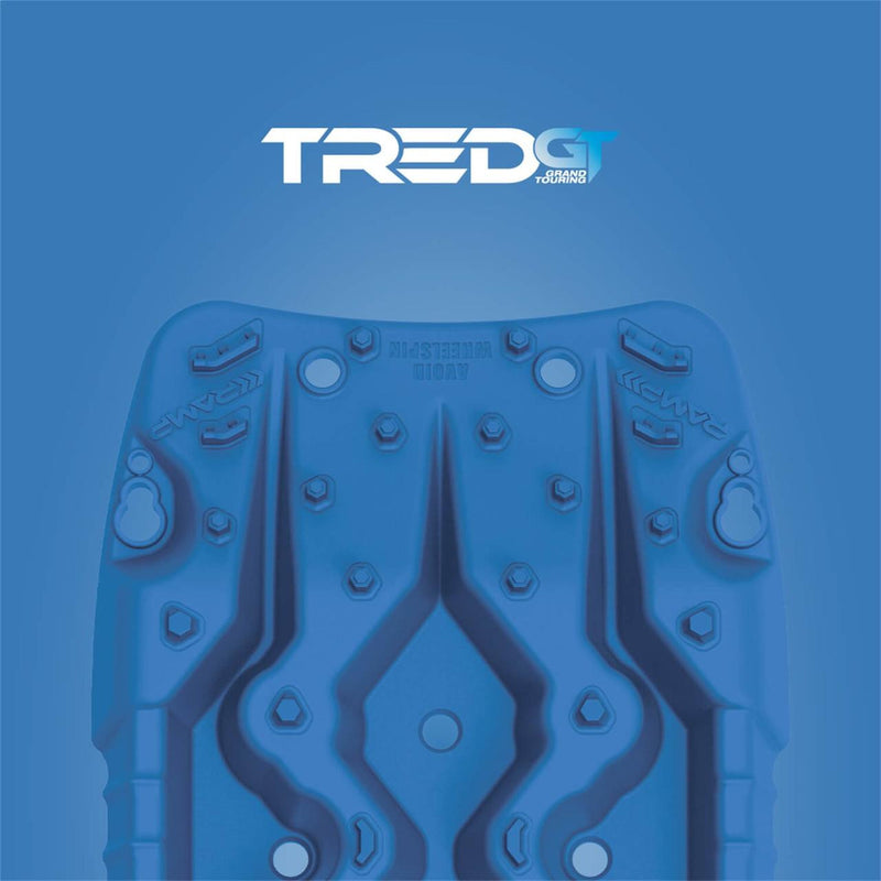 ARB TRED GT recovery board in blue, single board shown, polypropylene body with the SIPE-LOCK grip profile, detail view
